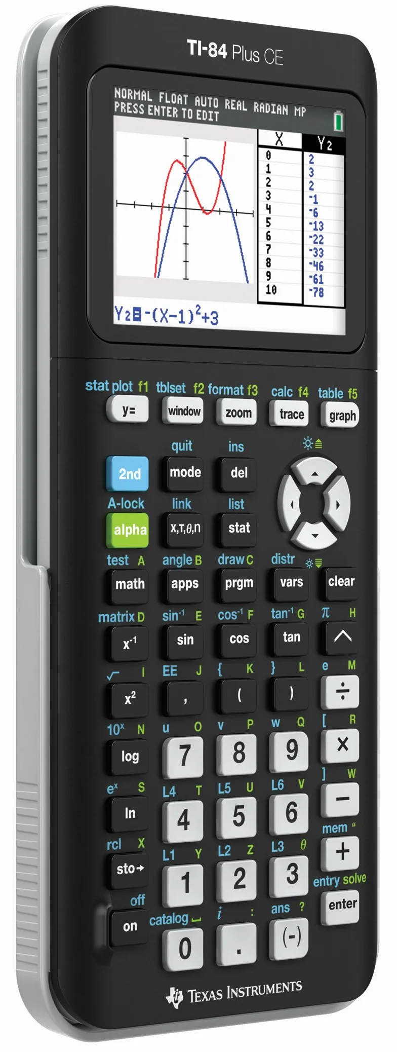 Texas Instruments - Calculadora gráfica TI-84 PLUS CE, color negro con embalaje abrefácil (84PLCE/PWB/2L1/A)