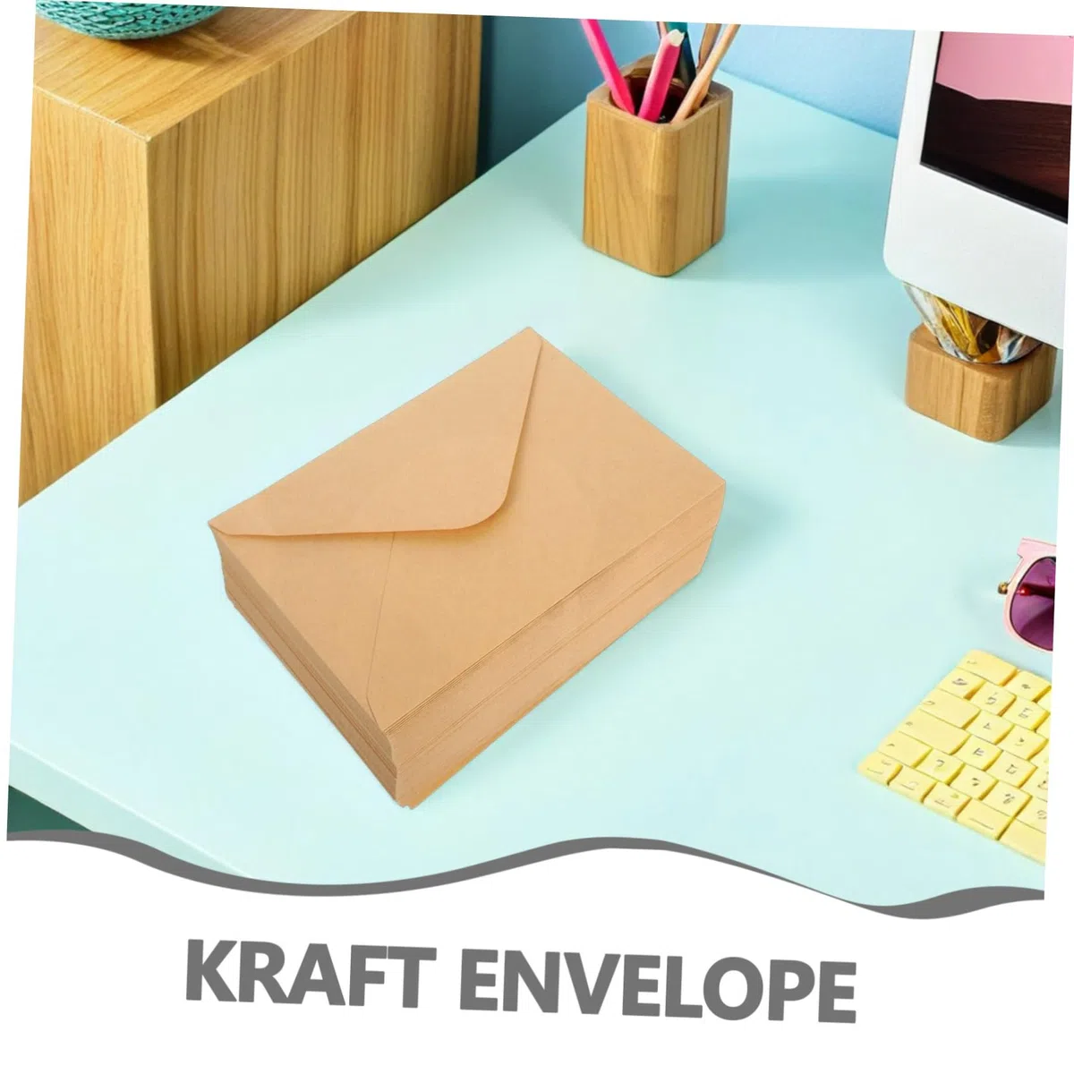 Sobres de Papel Kraft Marrón 100 Unidades Solapa en V | Cierre Seguro, Resistente al Desgarro, Diseño Clásico, para Oficina y Cumpleaños