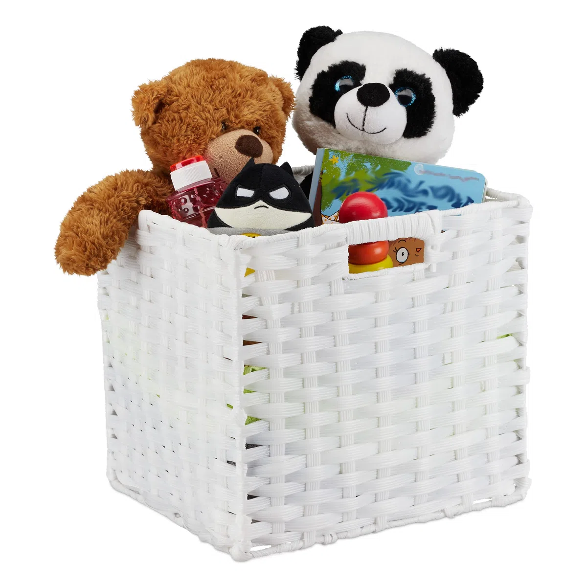 2 Cajas de Almacenaje, Cestos Cuadrados para Baño o Habitación Infantil, Trenzado, 31x32x30 cm, Blanco