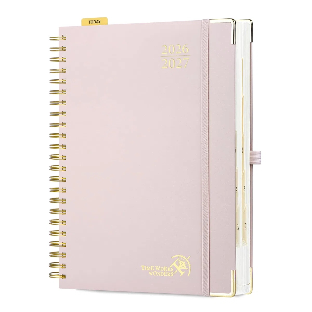 POPRUN Agenda académica diaria 2026-2027, una página por día, agenda calendario de 8.5 x 12 pulgadas, año escolar julio 2026 a junio 2027, libro de citas de tapa dura con ranuras horarias