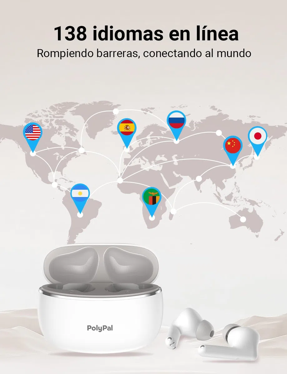Timekettle Polypay P1 Traductor Instantaneo de Voz, Aplicación para 40 Idiomas y 93 dialectos, Traductor de Idiomas Explorar la Vida de los expatriados con Libertad, Compatible con iOS y Android