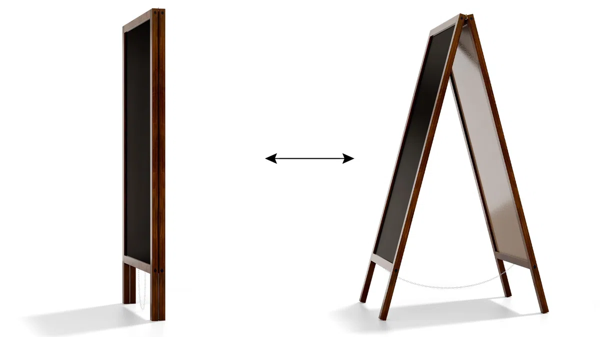 ALLboards Pizarra Caballete Con Marco De Madera Barnizado 150x61cm, Pizarra De Tiza De Acera Para Anuncios