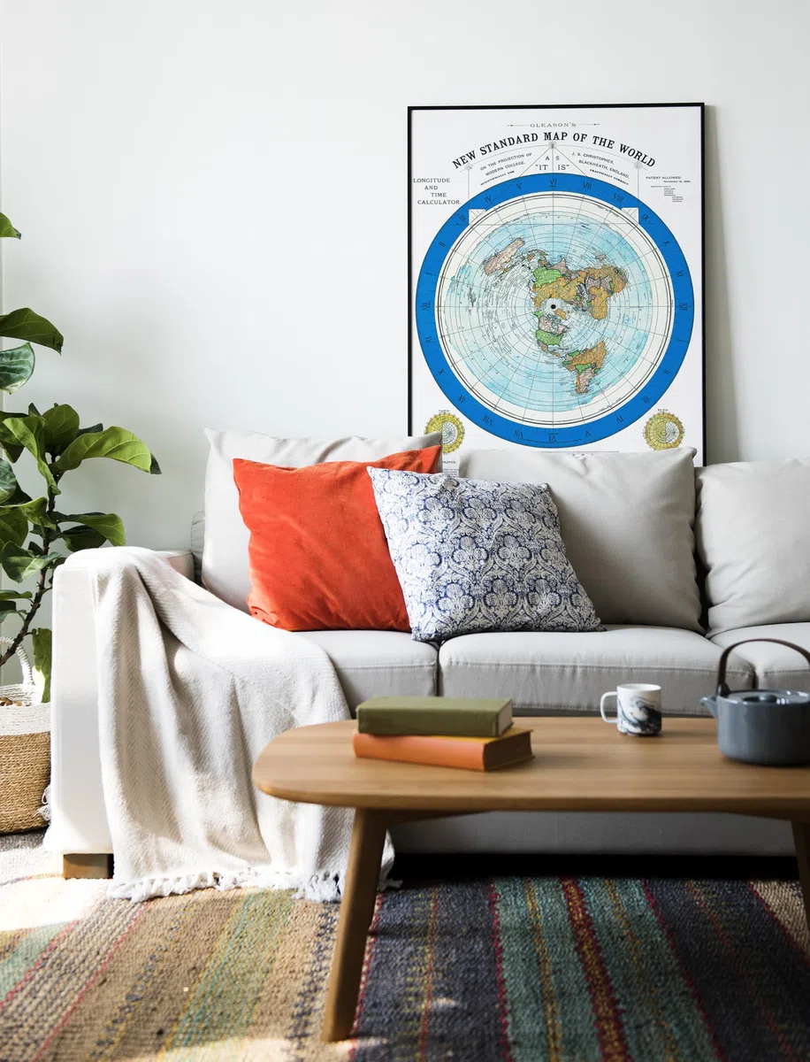 Riley Creative Solutions 1892 - Póster de Mapa de la Tierra (61 x 91 cm), diseño de Alexander Gleason, Blue Ring, 24 x 36