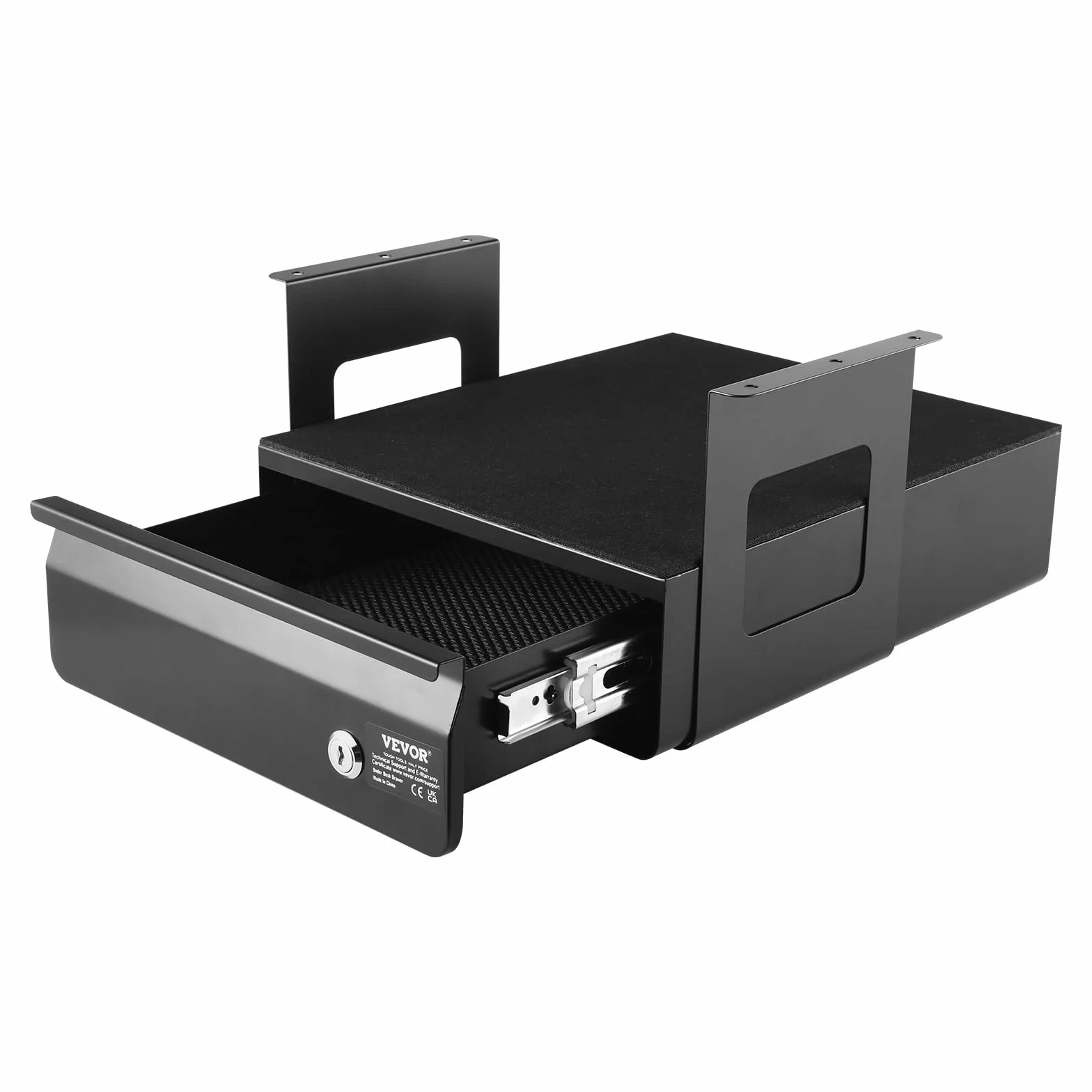 VEVOR Cajón Deslizable Debajo del Escritorio con Cerradura, Organizador de Almacenamiento Oculto, 365 x 335 x 185 mm