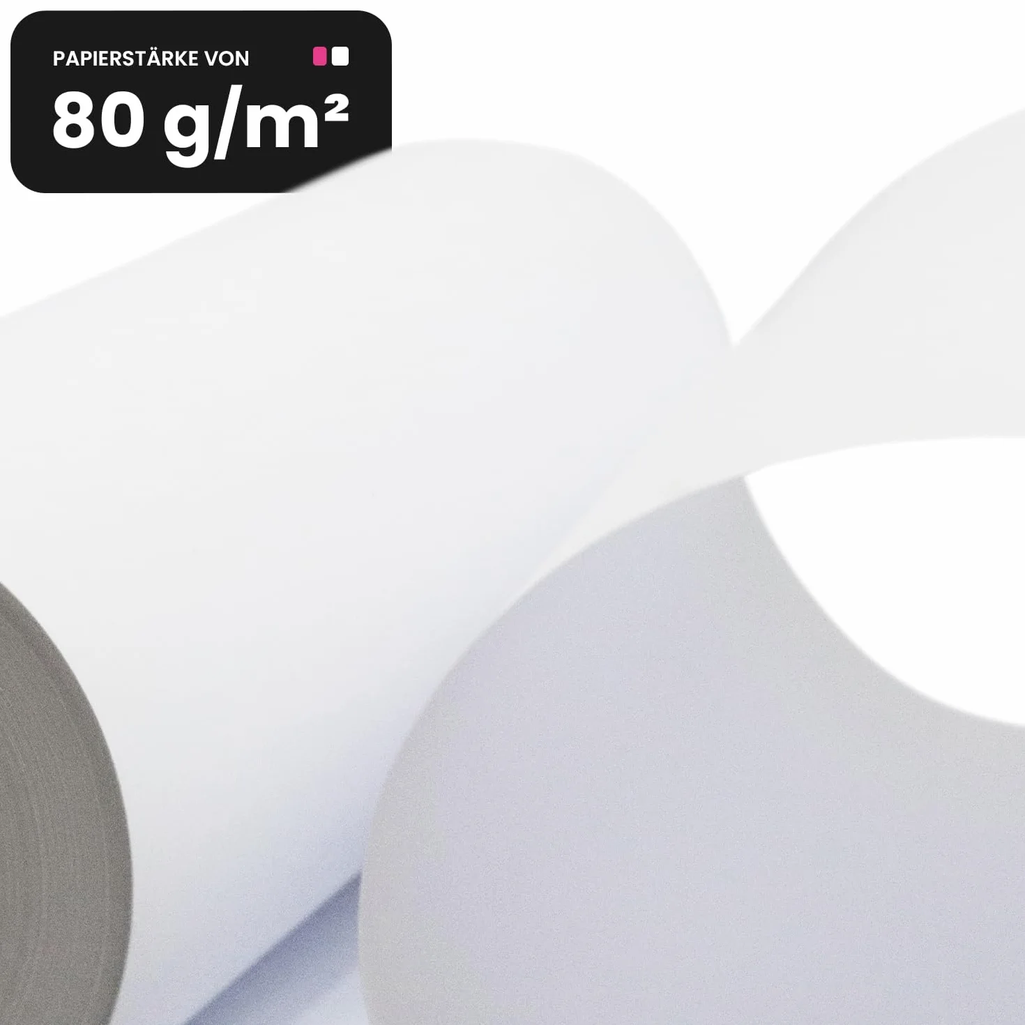 Netuno 4 rollos de papel blanco para plotter 610 mm x 50 m 80 g núcleo 50 mm papel mate universal para impresoras fotocopiadoras CAD planos de construcción dibujos técnicos carteles pósteres mapa