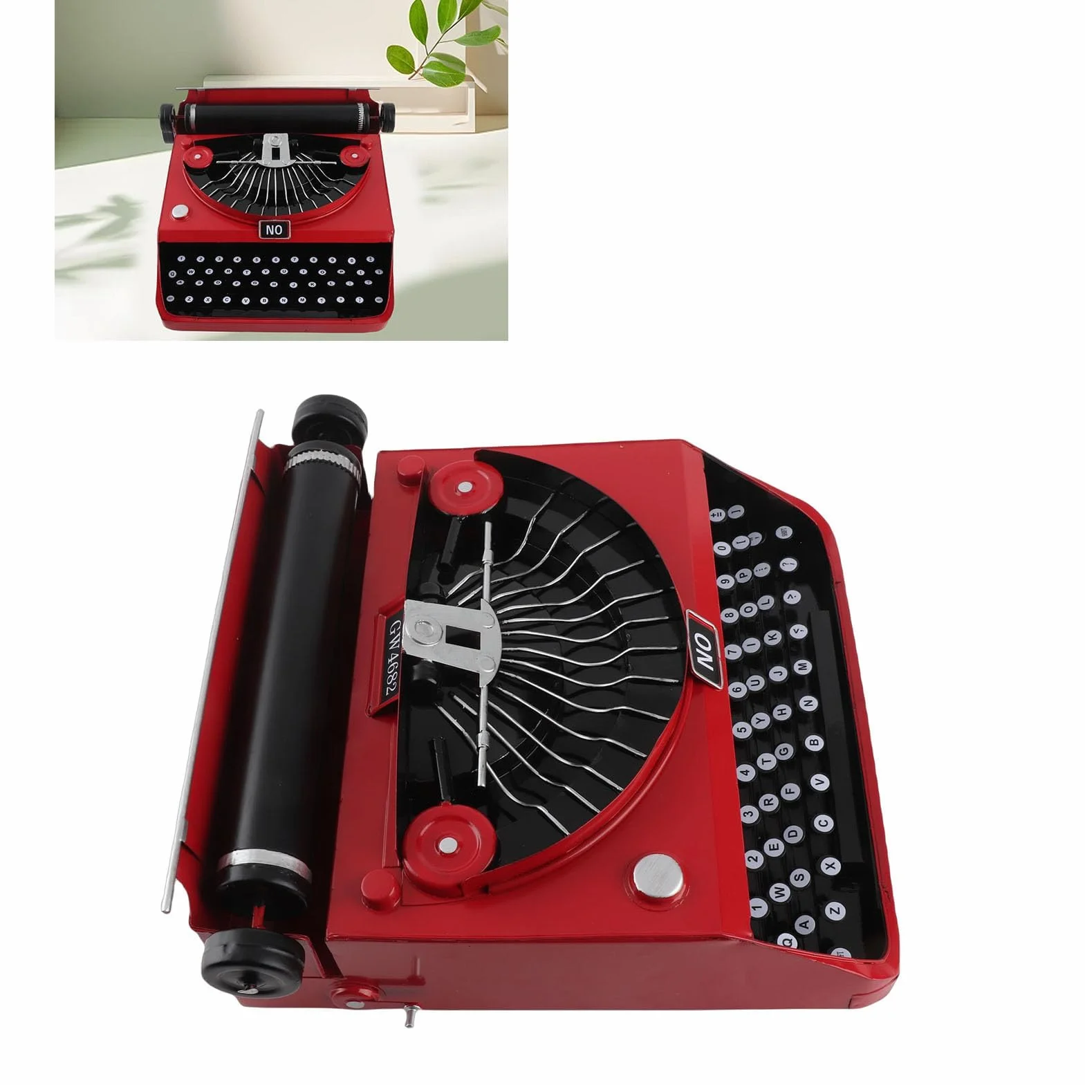 Modelo de Máquina de Escribir Manual Retro Clásico, Teclado y Decoración de Metal, Regalos para Aliviar el Estrés para Mujeres