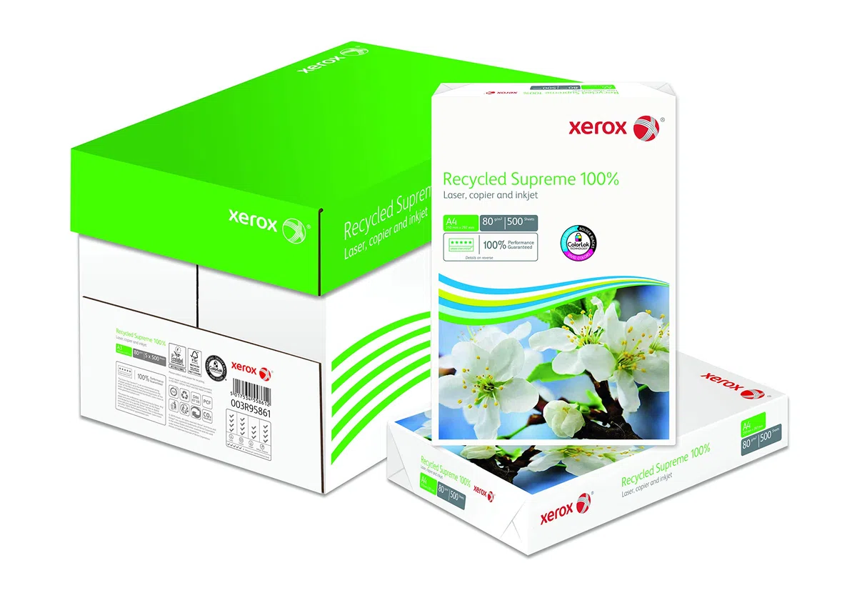 Xerox Recycled Supreme 100% - Papel reciclado premium blanco CIE 150-80 g/m² A4 - Caja de 5 x 500 hojas