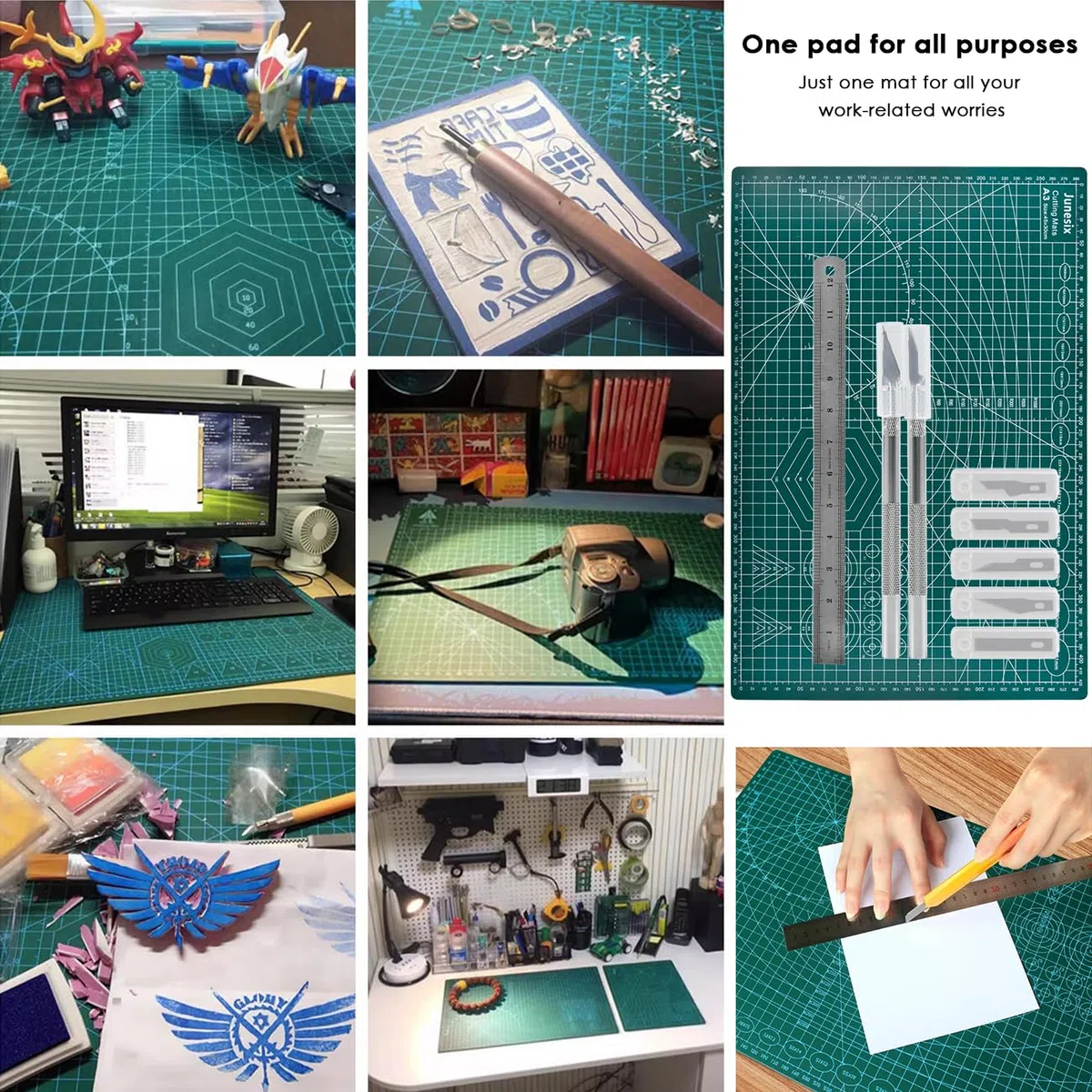 59PCS Base de Corte A3 Autocicatrizante, Tabla de Corte, Tabla Cortar Costura, Base de Corte de Doble Cara Cutting Mat, Protector Mesa Manualidades, Perfecta para Coser, Manualidades,Patchwork