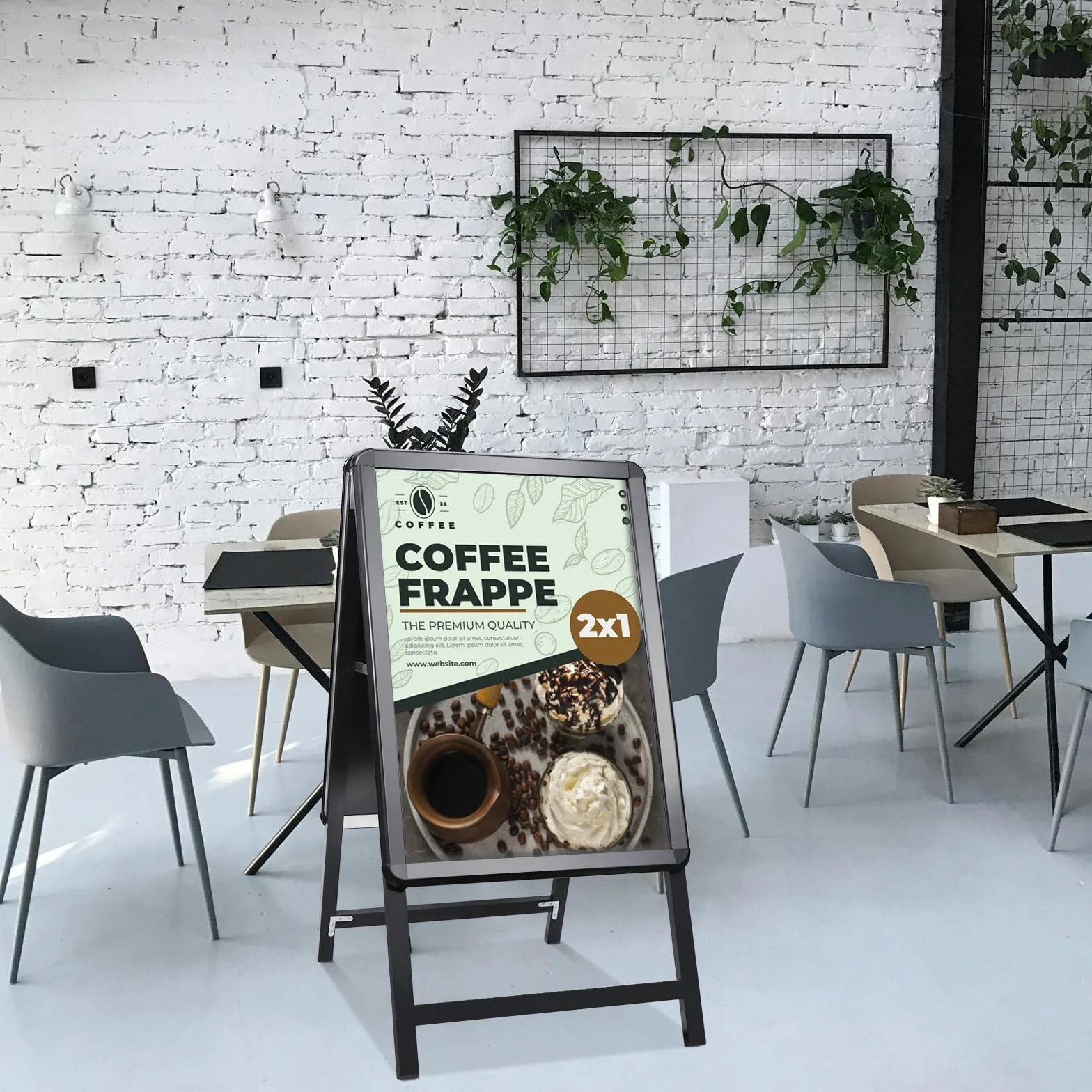 Soporte para Carteles A1 Doble Cara | Expositor de Carteles | Para Publicidad en Tiendas, Restaurantes y Oficinas | STANDNEE (Negro)