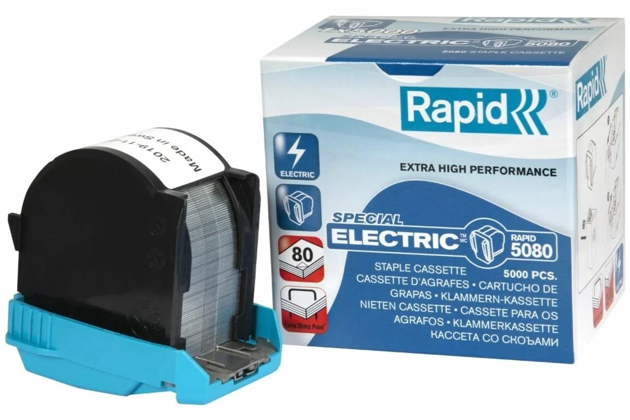 RAPID 20993700 - Cassette grapas 1x5000 para grapadoras eléctricas 5080E