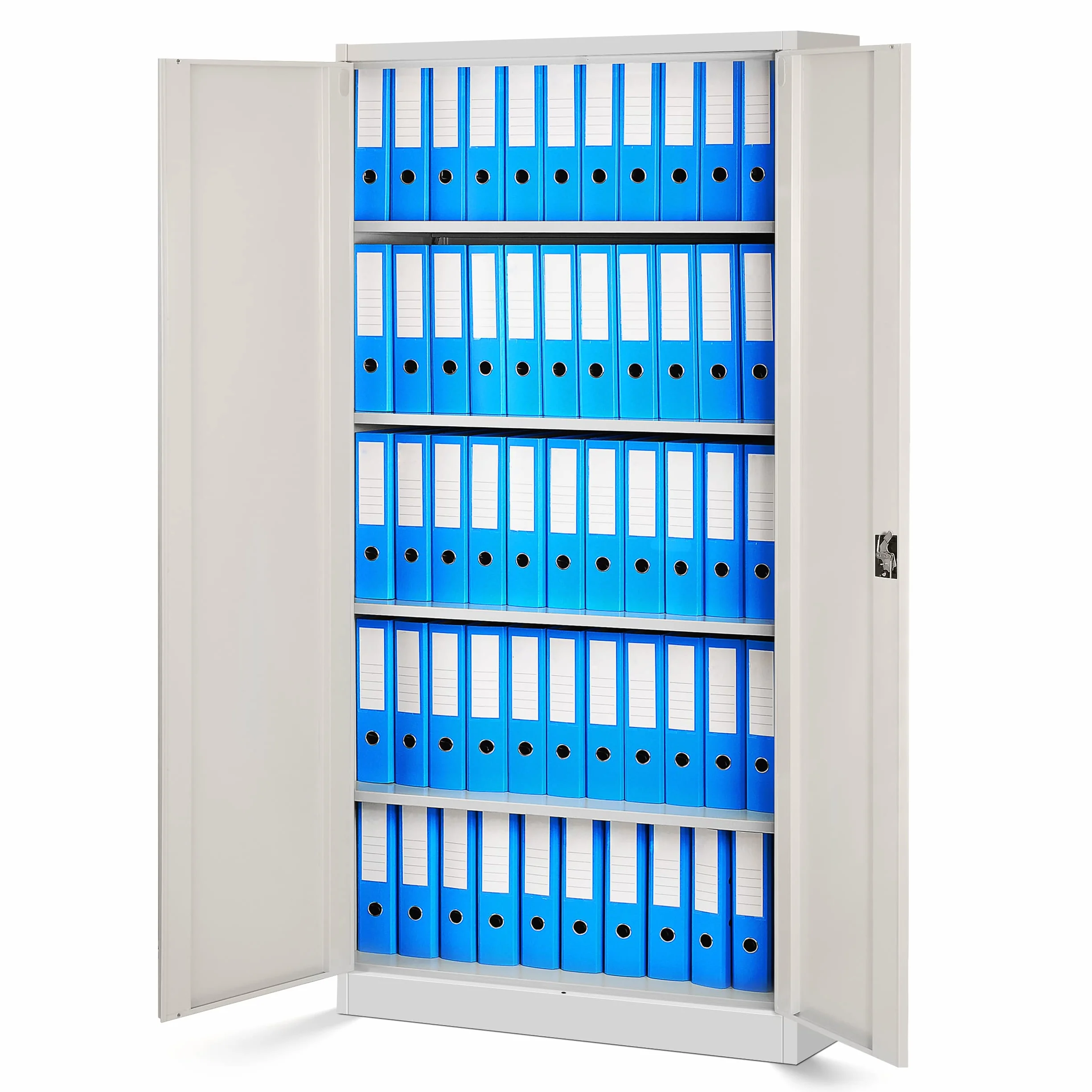 Archivador Metálico 4 Estantes Armario de Oficina 195 cm x 90 cm x 40 cm