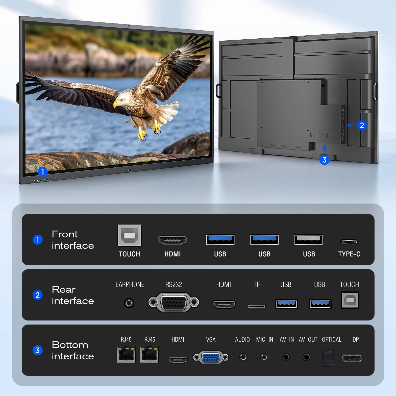 MWE 86 Pulgadas 4K UHD White Board, 8+64GB, Pantalla Tactil Pizarra Digital Interactiva, Pizarra Electrónica Grande, Eingebautes Mikrofon, Kamera, Adecuado para la Oficina, la Educación y el Hogar