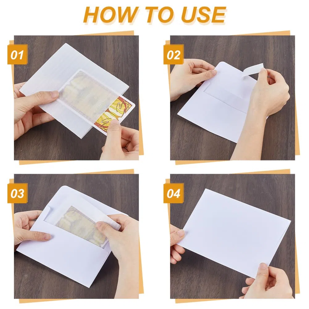 UNICRAFTALE Juego de 150 sobres de papel rectangulares blancos con protector de envío para tarjetas deportivas, 12 x 10 cm, para envío seguro y almacenamiento a largo plazo, diferentes