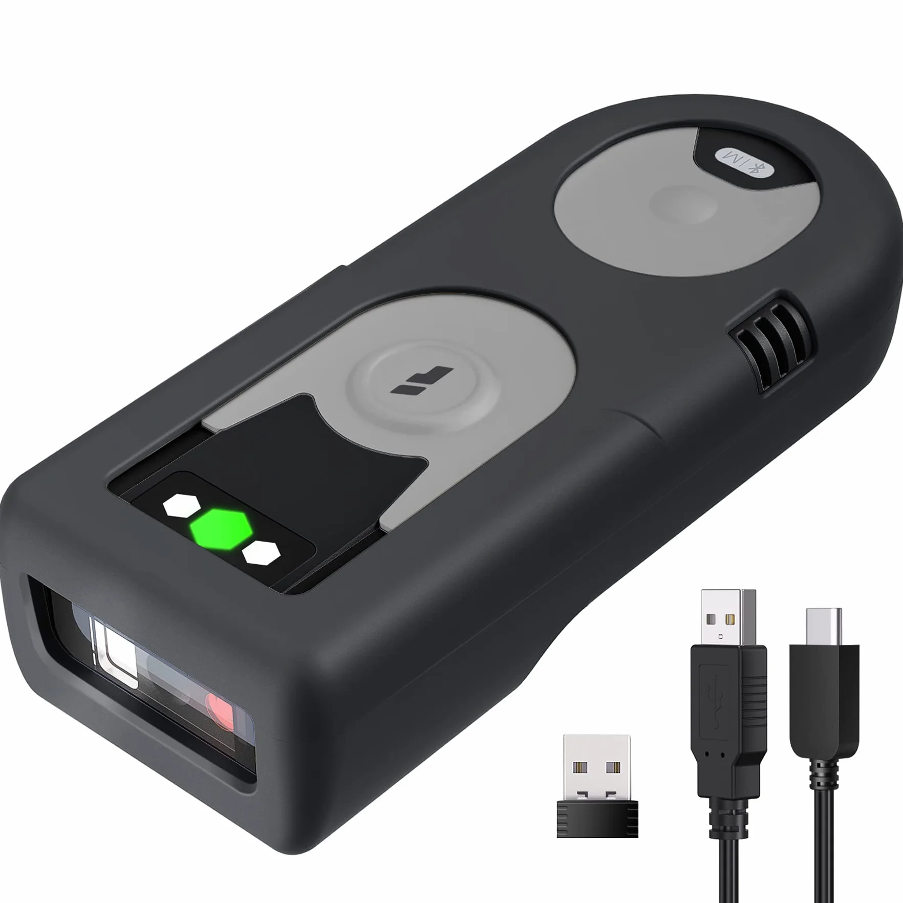 Inateck Lector Codigo Barras 1D CCD Bluetooth, Inalambrico con Adaptador USB de 2.4Ghz, Lectura en Pantalla, Accesos Rápidos Exclusivos, BCST-43