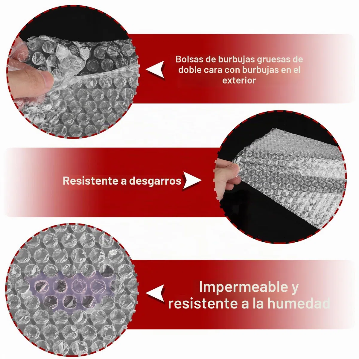 CYEER 100 piezas bolsas de burbujas transparentes, 15x25CM bolsas de plástico de burbujas, bolsas de burbujas, material de embalaje de plástico de burbujas para el embalaje de envío