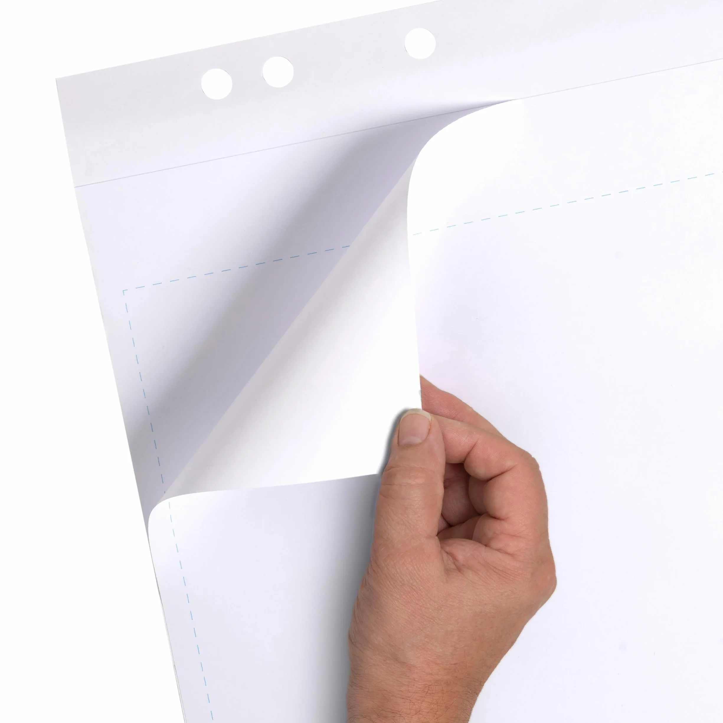 LANDRE Papel de rotafolio reciclado, blanco, 20 hojas, 6 perforaciones, 5 unidades