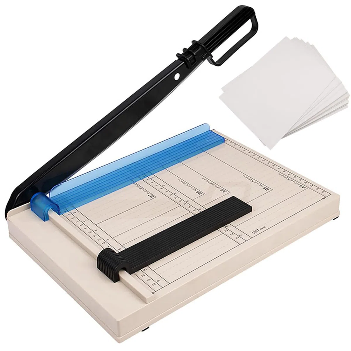 Recortadora de papel A4 con protector de seguridad, capacidad de 12 hojas, guía magnética, base de metal resistente para cartulina, cartón, vinilo, manualidades y fotos