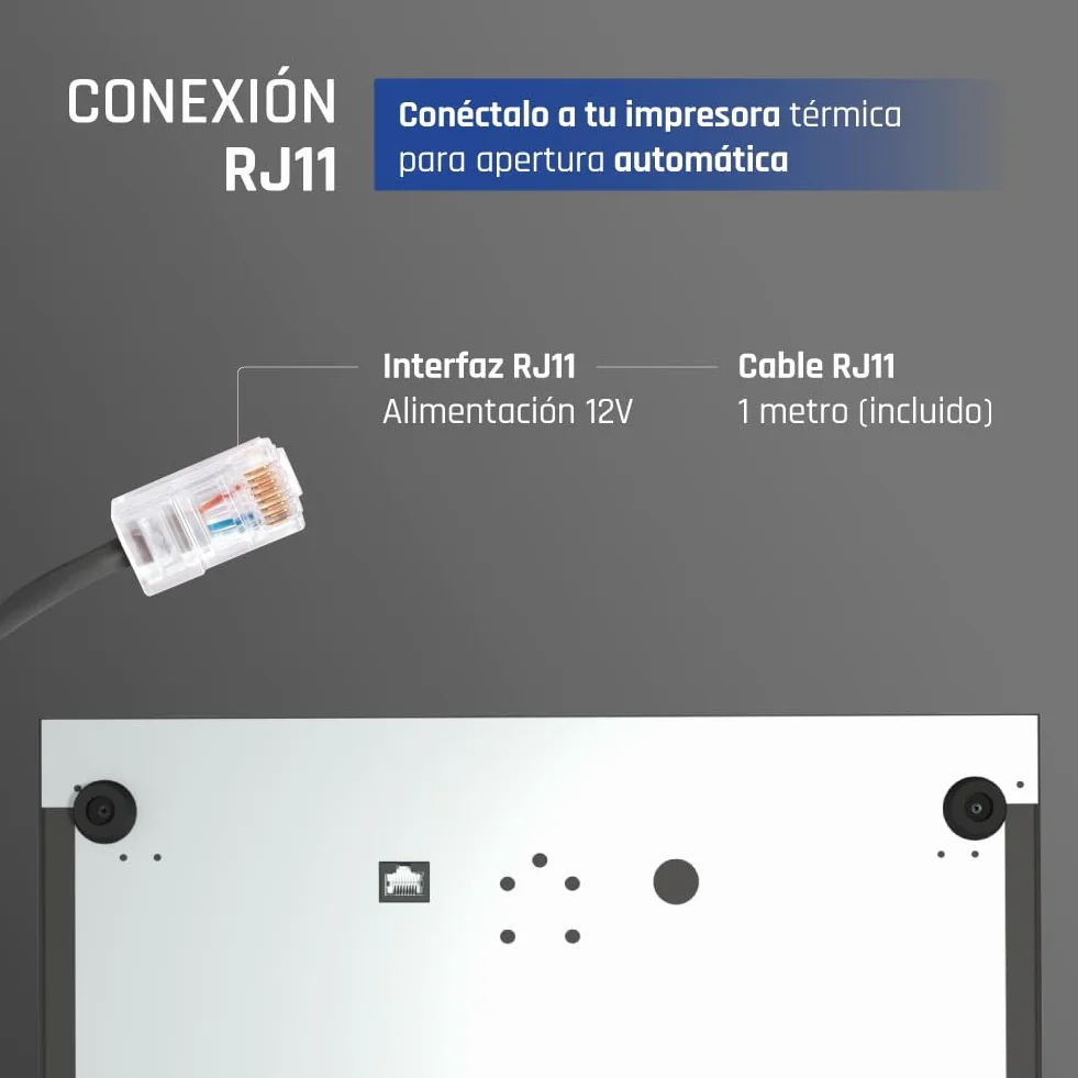 iggual - Cajón Portamonedas IRON-70 -Caja Efectivo Registradora Manual o Automática para 5 Billetes y 8 Moneda -Cerradura 3 Posiciones -Material Acero+Plástico -Uso profesional -Negro (44,5x42,5x 9)