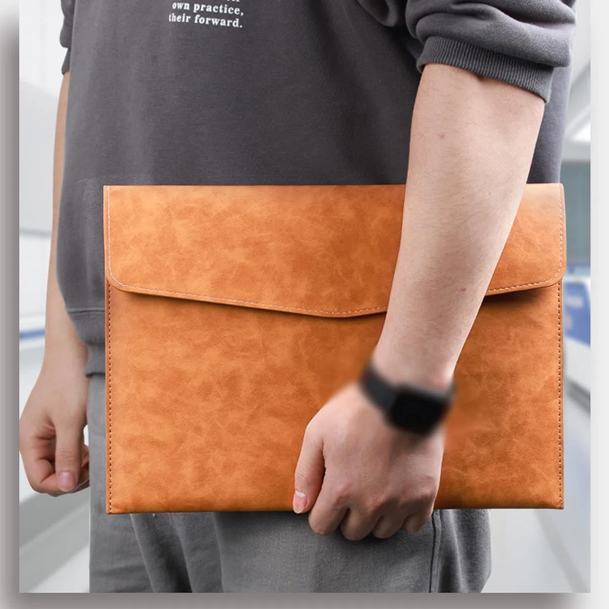 Clasificadores Carpeta de archivos de papel A4, 10 Uds., bolsa de documentos de cuero, botón de presión grueso, organizador de facturas de contrato, carpeta de gran capacidad Premium Carpeta acordeón(