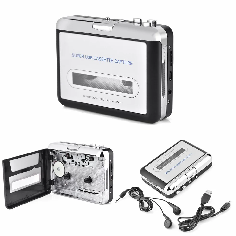 Cassette to MP3 Converter- Cassette Player USB Cassette Tape to PC MP3 CD Converter Capture, Cassette Recorder with Headphones, Fácil de Usar