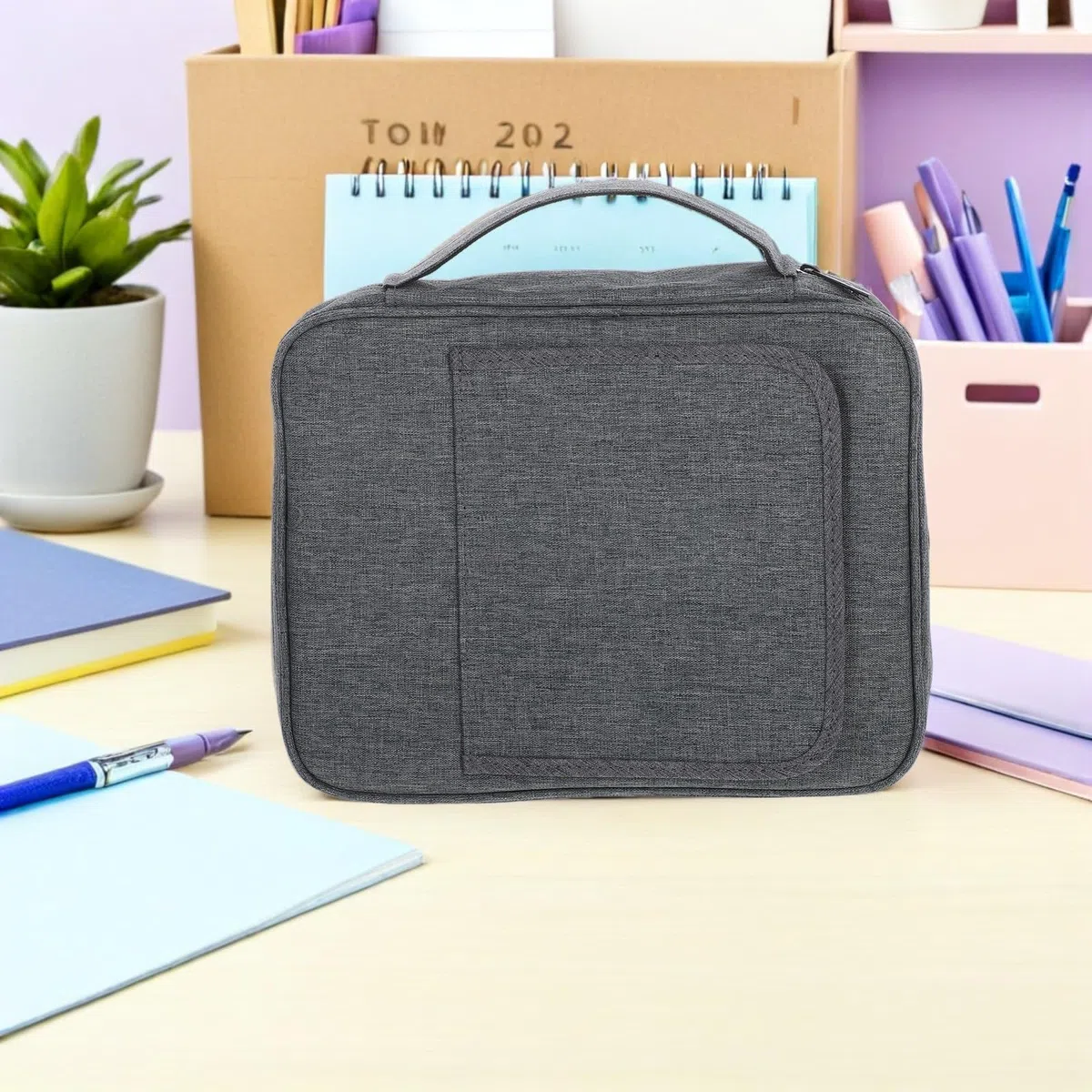 Bolsa Protectora para Biblias con Asa y Soporte, Funda de Poliéster Portátil para Estudio y Transporte Diario, Paquete de 2 Piezas