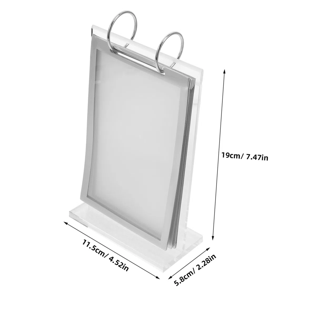 SHINEOFI 4piezas Soporte De Menú Transparente Vertical Con Base Estable Para Restaurantes Exhibidor De Mesas Para y Carteles