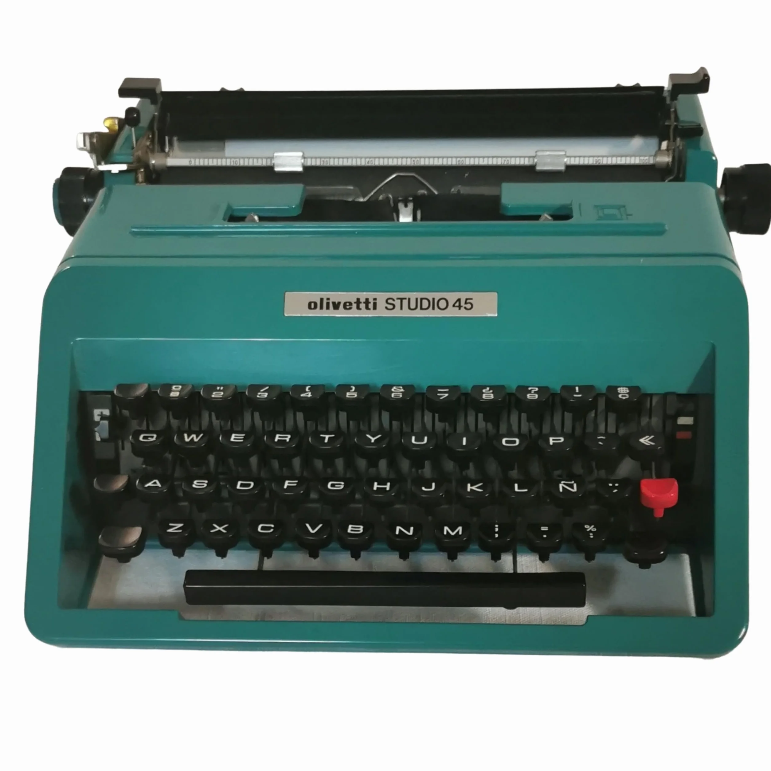 Máquina de Escribir Vintage Olivetti Studio 45 - Teclado en Castellano Revisada y Puesta a Punto por un Profesional. Funciona Perfectamente. Ideal para Coleccionismo y Uso Personal.
