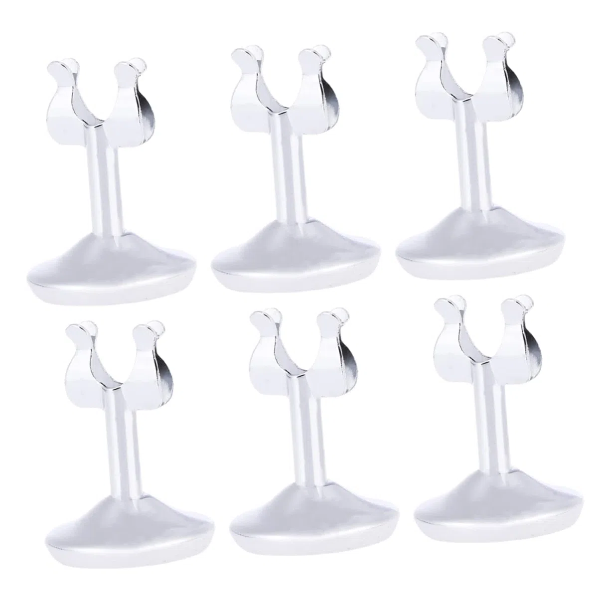6piezas Portanúmeros De Mesa Tarjeteros De Inoxidable Multifunción Diseño Elegante