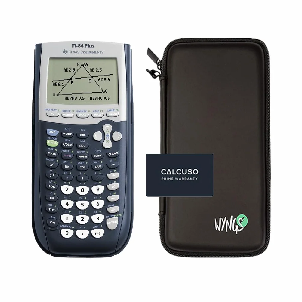 TI-84 Plus con Funda Protectora WYNGS Negro - Calculadora Gráfica - Paquete Básico