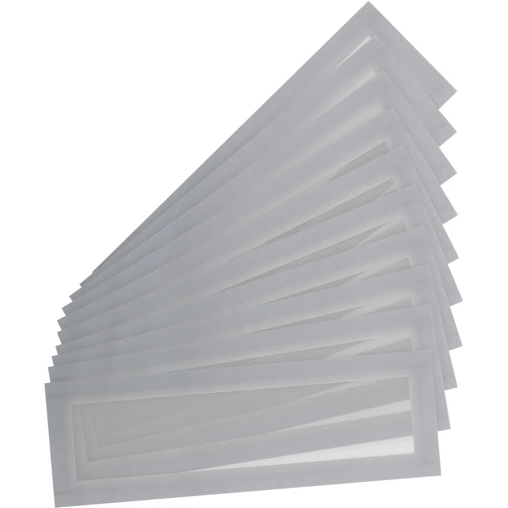 Djois made by Tarifold 195209 - Pack 10 Marcos Magnéticos Porta-títulos A5/A4 - para etiquetas (55 alto x 210 mm largo)- Magneto PRO para Pizarras Magnéticas, color Gris plateado