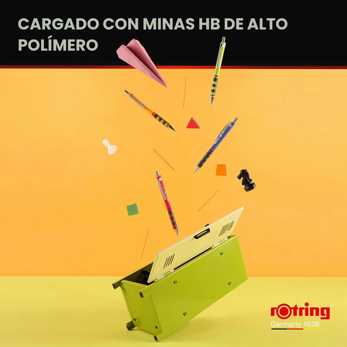 Portaminas rOtring Tikky | HB 0,5 mm | Cuerpo caléndula | Ligero con agarre de goma