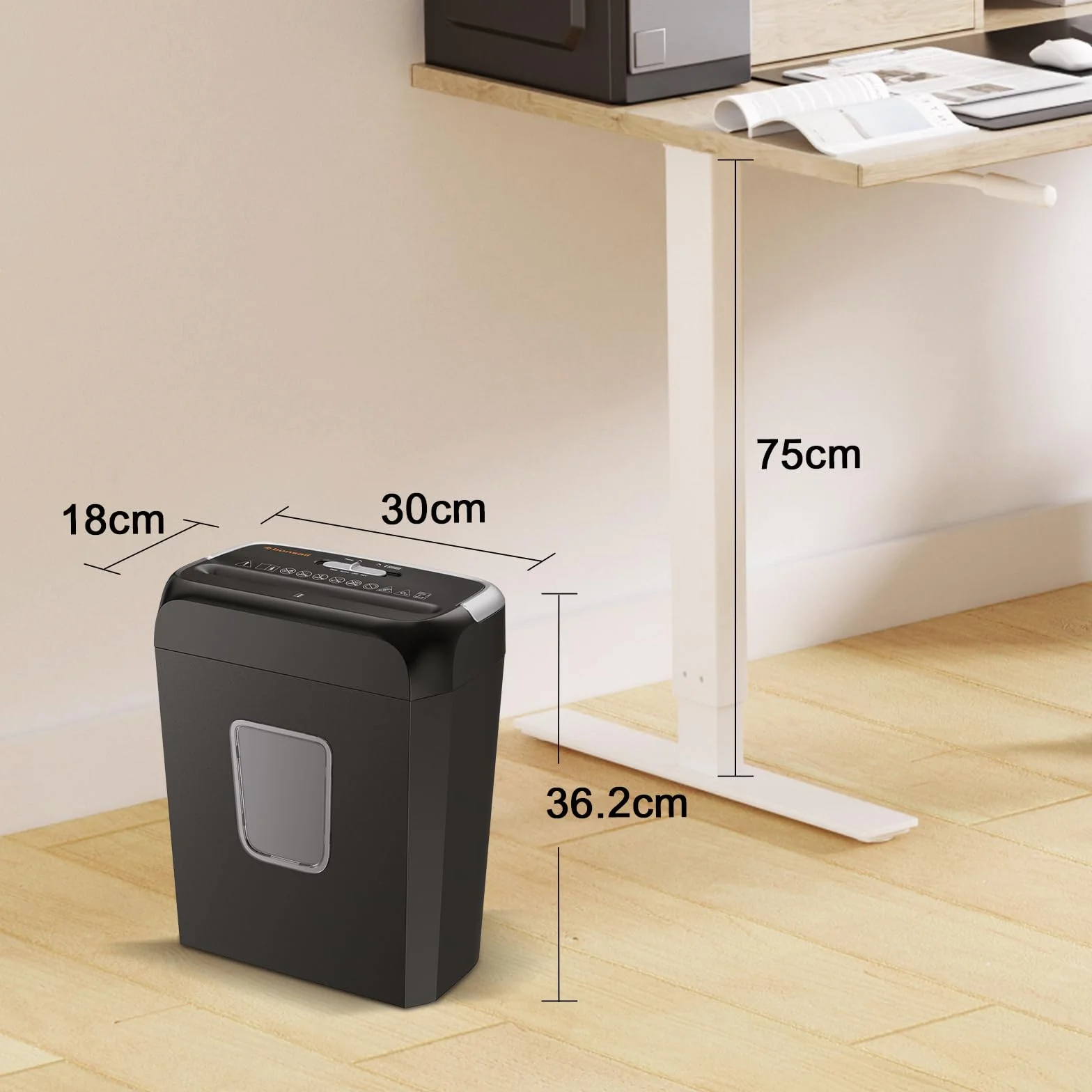 Bonsaii Destructora de Papel C237-B, 6 Hojas, Tarjetas y Clips, 13L