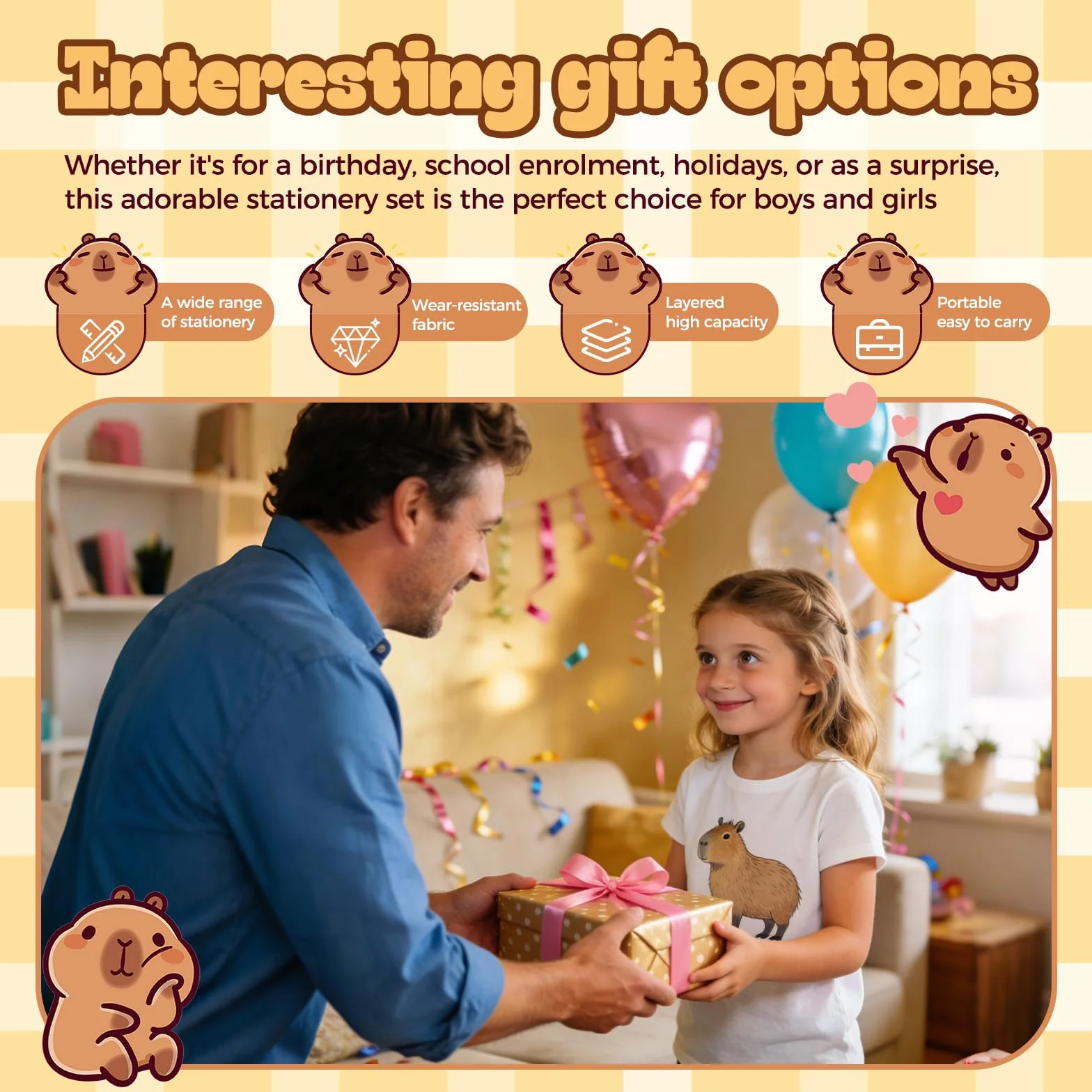 71 Piezas Kit De Capybara, Estuche Capibara, Capybara Estuches, Papelería Capibara, Regalo Para Niños Y Estudiantes Capybarapen Regalo Pegatinas Papeleria Para Escuela Oficina