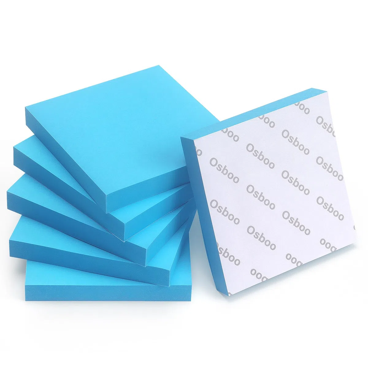 Sticky Notes - Bloc de notas autoadhesivos (6 unidades, 6 unidades, fácil de colocar, para oficina, oficina, oficina, casa, 6 bloques/paquete, 100 hojas/bloc de notas (azul)
