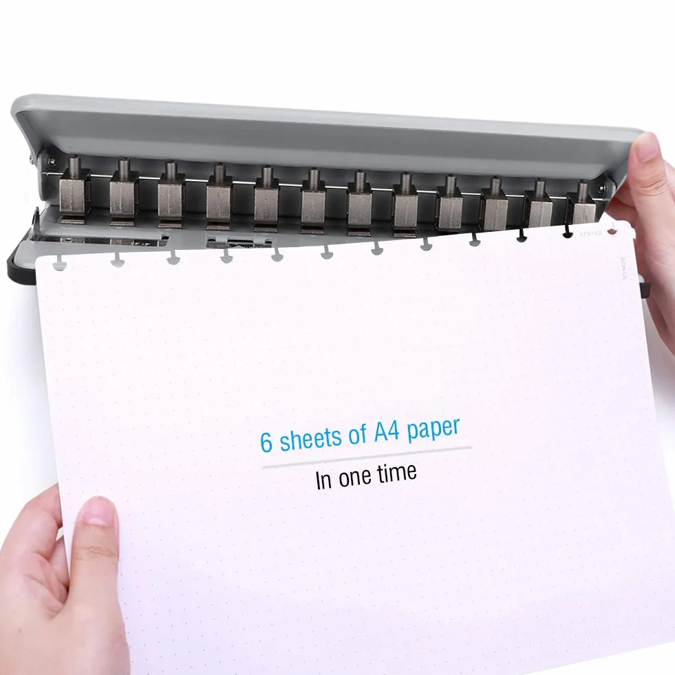 Herramienta de Perforación de Setas, Perforadora de Agujeros de Setas Ajustable Tarjeta de Papel Multifunción Máquina Perforadora de Agujeros de Encuadernación de Fotos(Gris)