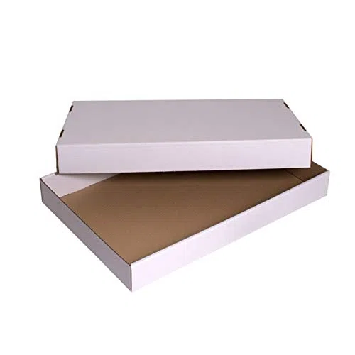Pack 250 Cajas para envíos 568x367x070mm. Caja de cartón Kraft Color Blanco. Caja telescópica en dos partes Fondo + Tapa.