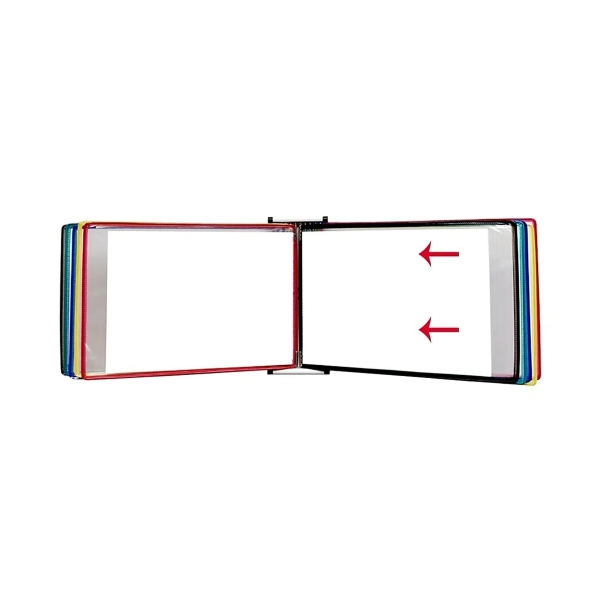 Soporte for exhibición de libros con tapa for carteles A4 montado en la pared, 20 bolsillos, multicolor, 13 x 9 3. pulgadas(Black)