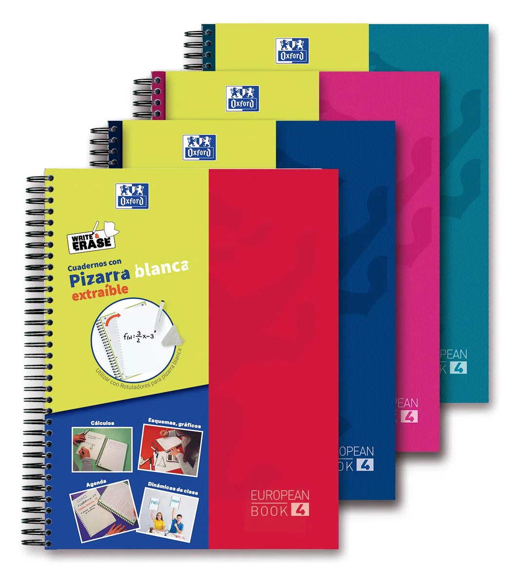 Oxford Paquete 5 Europeanbook 4 Write & Erase School Classic Te A4+ 120H 5X5 Con Scribzee