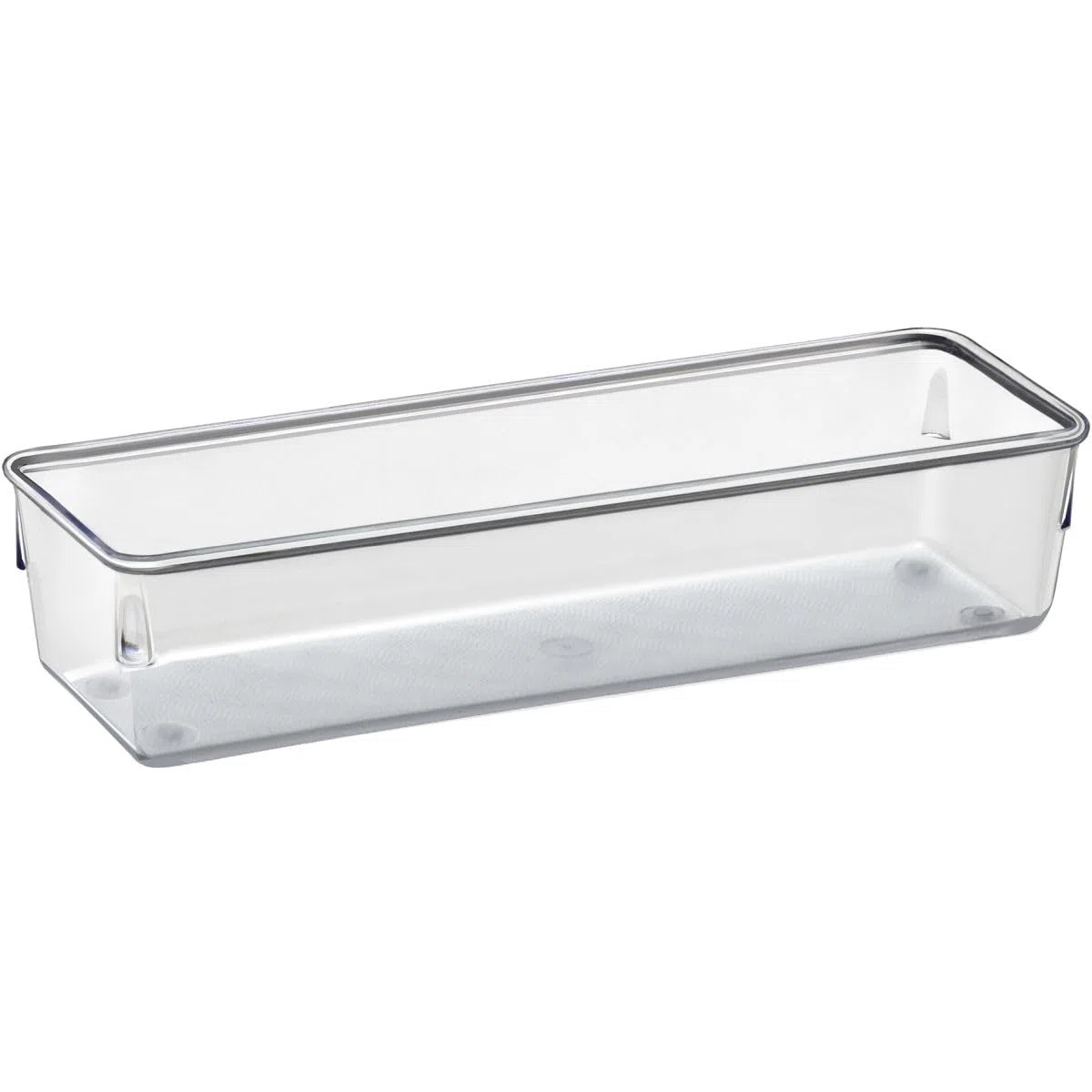 Acrimet Organizador de Cajón Modular, Bandejas de Almacenamiento en Caja para Oficina, Hogar, Maquillaje, Cocina, Cajón de Trastos (4 Piezas) (Plástico Transparente de Cristal)