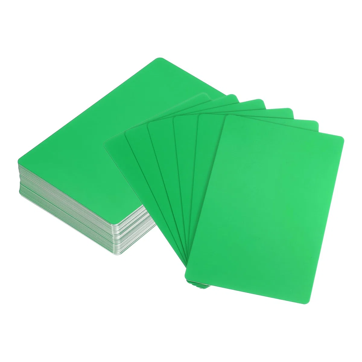 QUARKZMAN 100 Tarjetas de Visita en Blanco de Metal, 86 x 54 x 0.45mm, Hoja de Aluminio Anodizado para Grabado, Tarjetas DIY, Verde