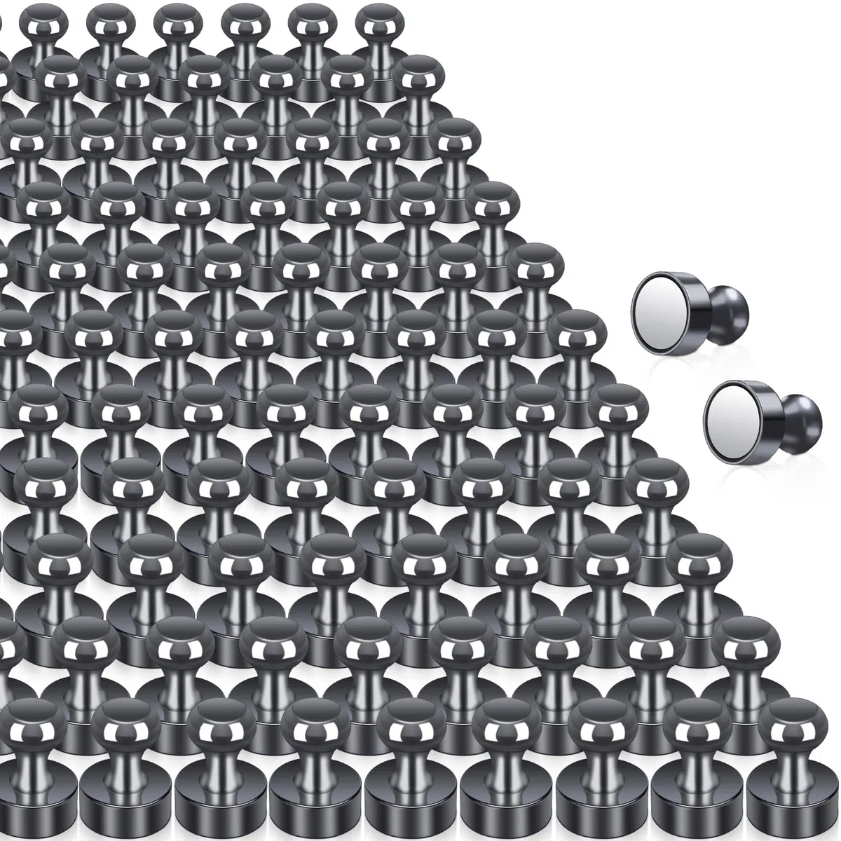 100 imanes fuertes, imanes de neodimio negro, extrafuertes, mini imanes para nevera, pizarra magnética, imanes cónicos, tablón de anuncios, pequeños imanes para pizarra blanca, oficina, imanes de