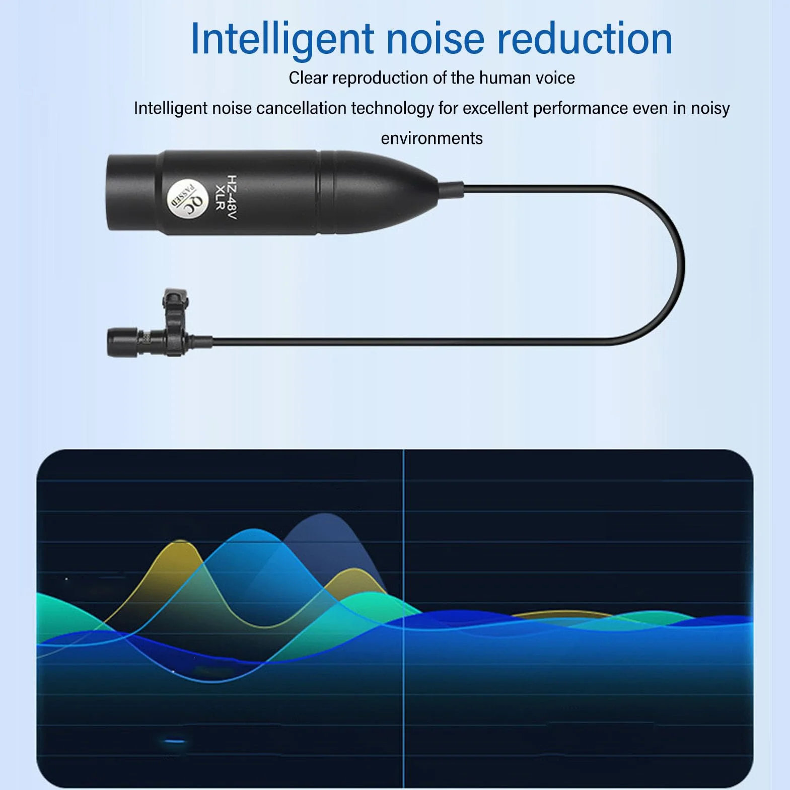 Micrófono Lavalier, Micrófono Lavalier Power de 48 V, Micrófono de Solapa Omnidireccional Mono XLR de 3 Pines, Micrófono con Clip para Grabaciones de Vídeo, Podcasting,