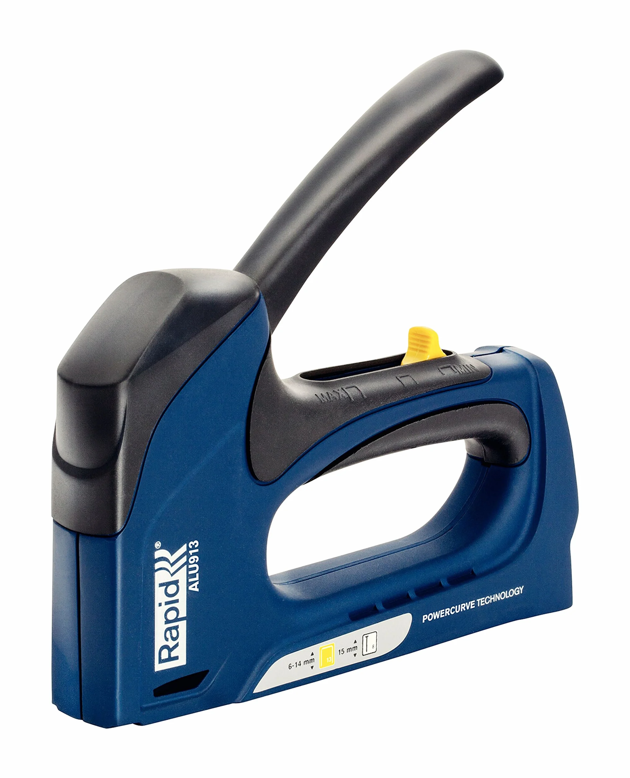 Rapid Grapadora Dual Profesional ALU913 para Grapas No. 13 y Clavos No. 8, Grapadora Manual con 3 Posiciones Ajustables, Tecnología Powercurve y Empuñadura Ergonómica (5000603)