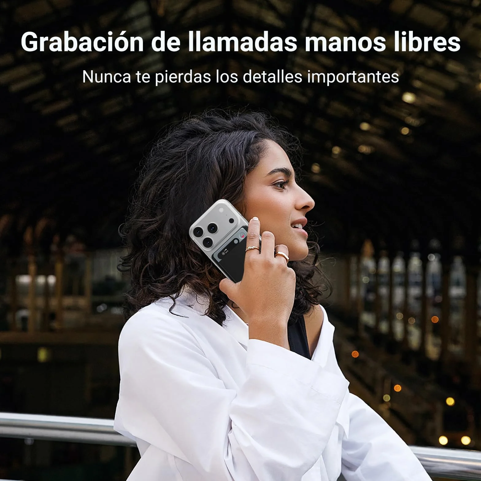 Grabadora de Voz IA 64GB Transcripción Inteligente 81 Idiomas Bluetooth 5.3