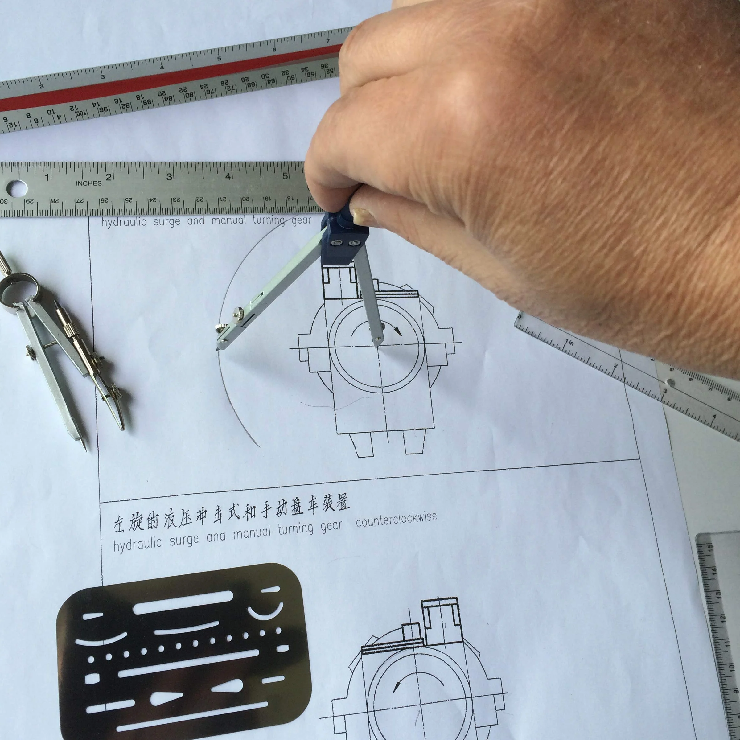 Brújula para herramientas de dibujo geométrico, 16 piezas, juego de reglas geométricas de metal y brújulas para arquitectura y estudiantes, juego de geometría para transportador escolar y regla de