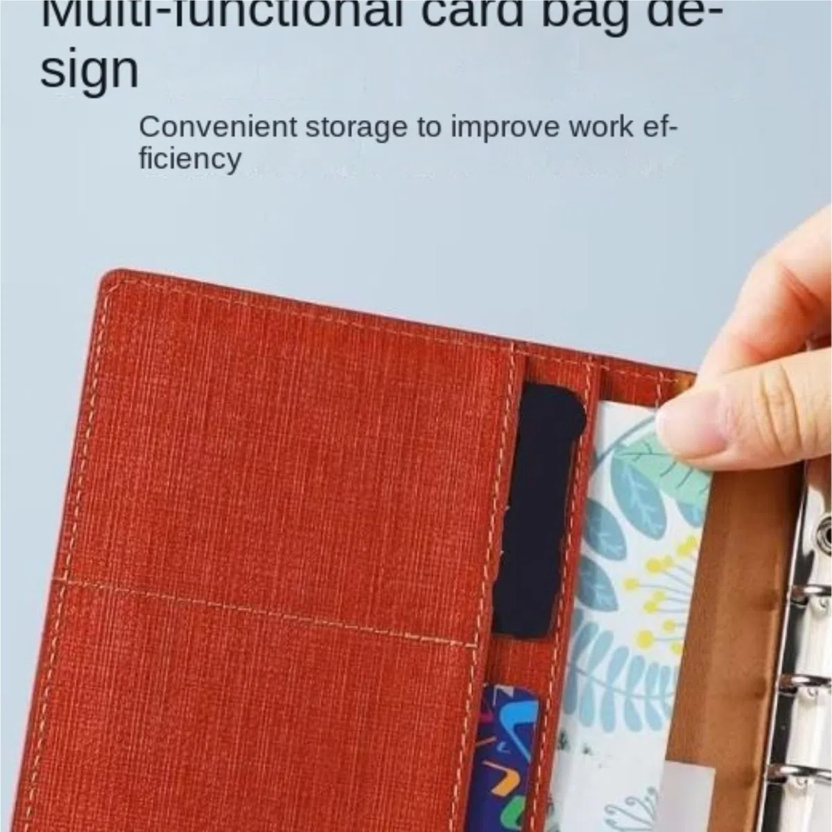 Cuaderno Libreta Agenda Multifuncional A5 De Hojas Sueltas, Cuaderno For Actas Reuniones, Desmontable Cuadernos De Viaje(Blue)