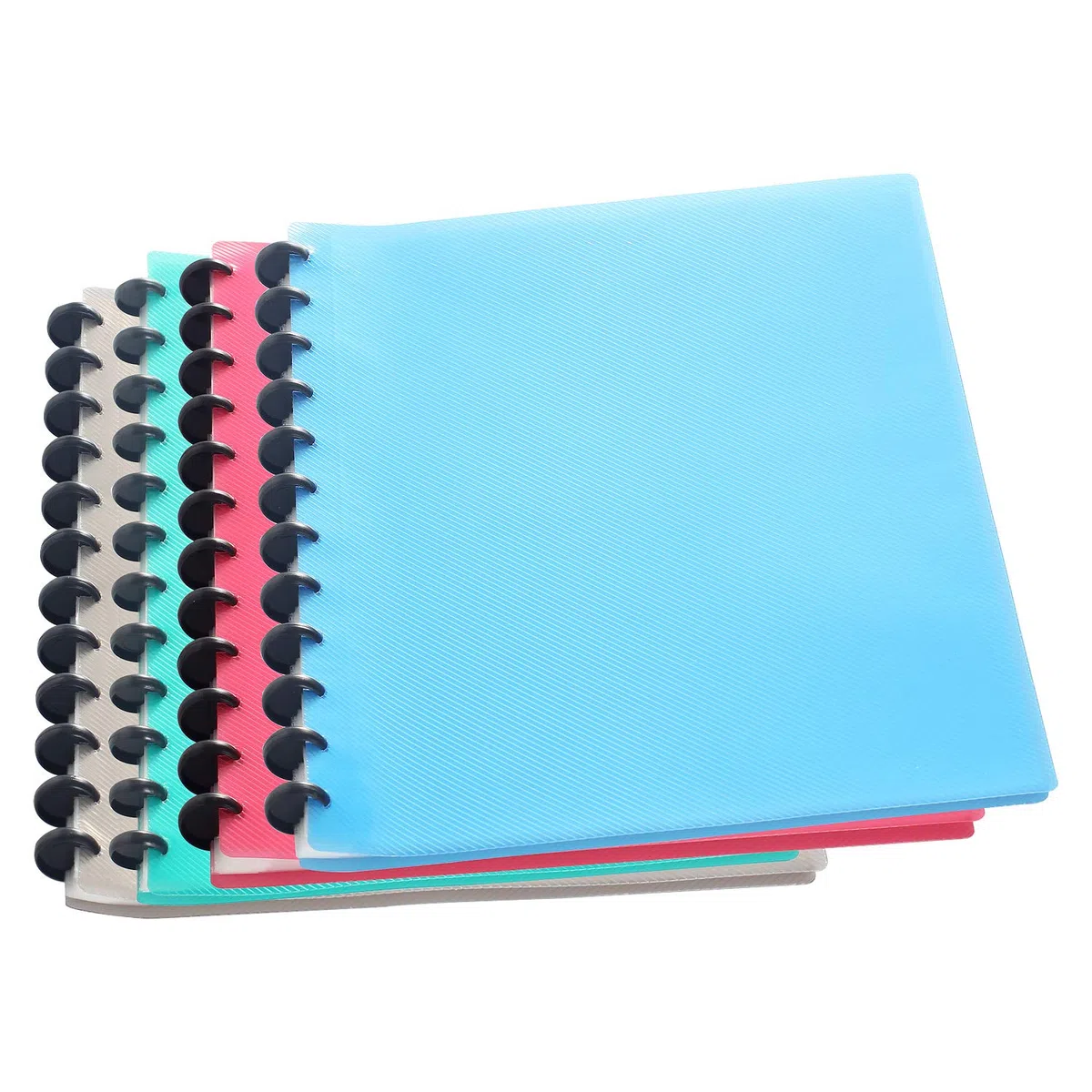 TUKA-i-AKUT Carpeta de 40 Fundas Transparentes con Espiral A4, para 80 hojas, Polipropileno, Libro de Presentación con Anillas. Juego de 4 en 4 colores, TKD8029 bunt