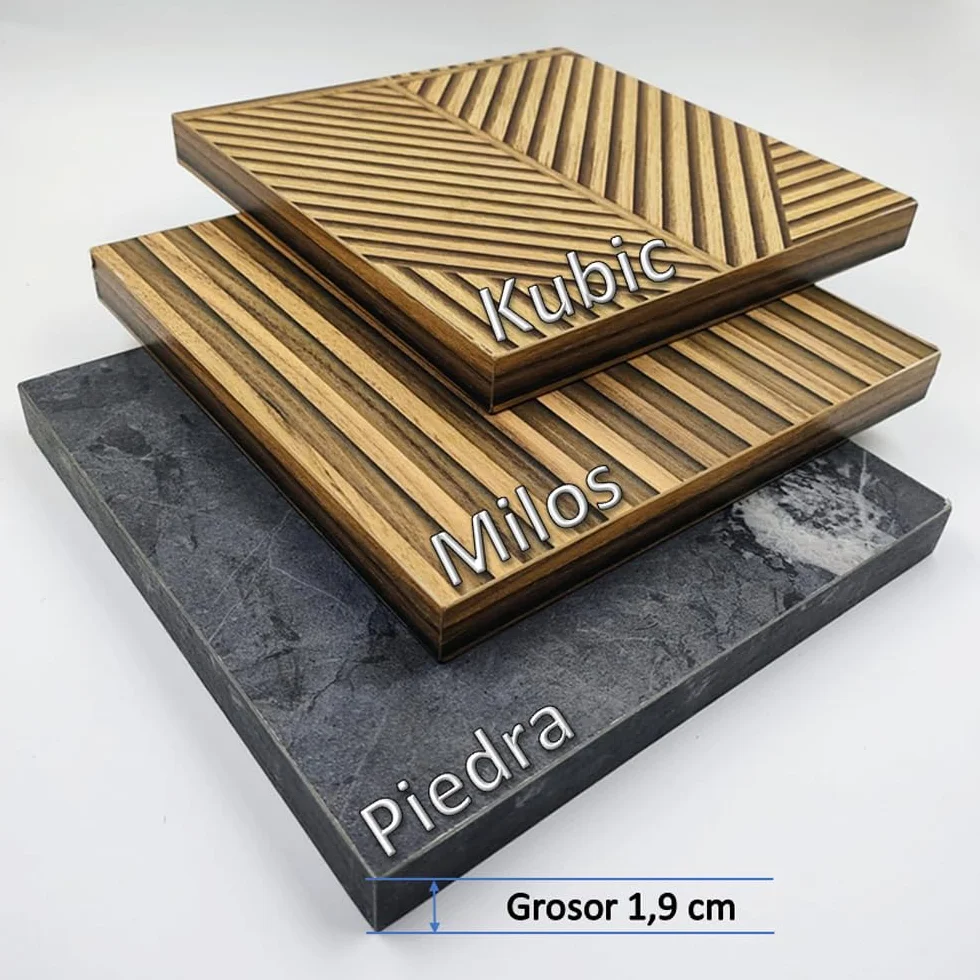 Mesa Mostrador de Recepción Compact Milos 100cm Nogal Efecto Listones