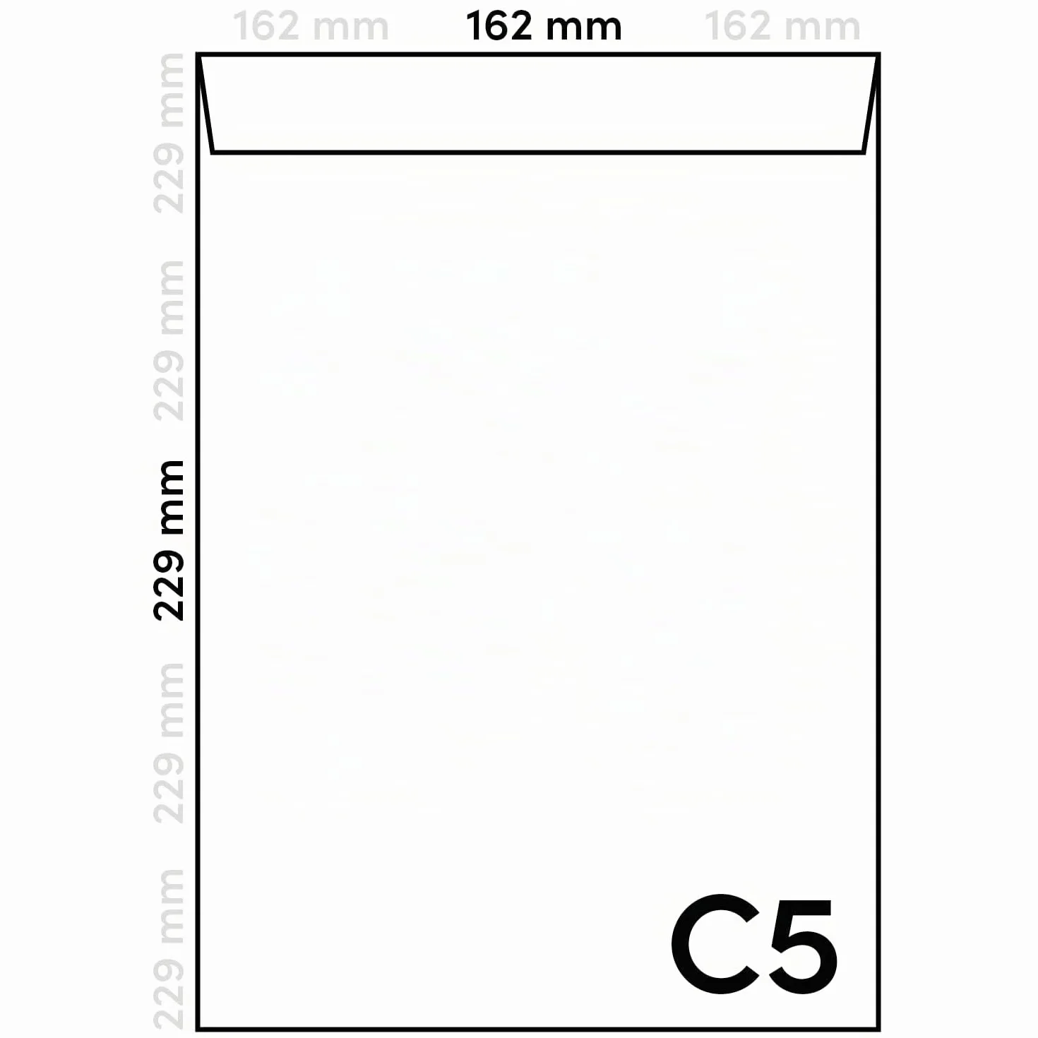 Netuno 500 sobres blanco C5 163 x 229 mm 90 g papel con impresión interior azul sin ventana solapa recta cierre autoadhesivo para A5