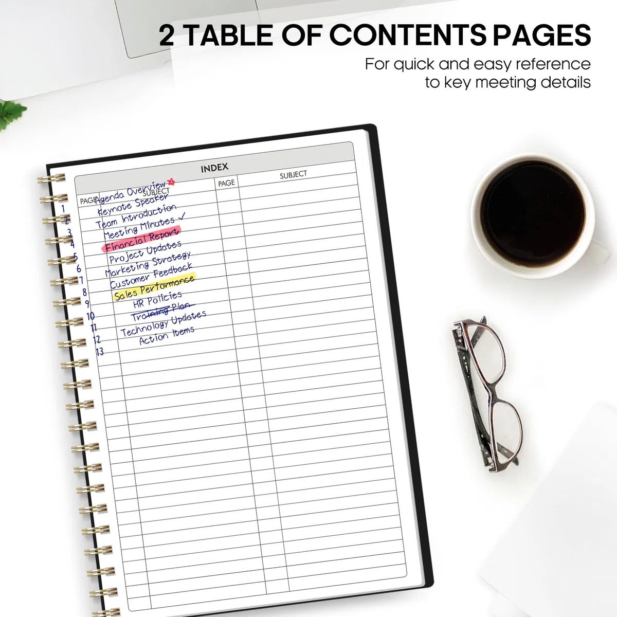 Paquete de 6 cuadernos de reuniones para organización del trabajo, cuaderno planificador de trabajo con artículos de acción, agenda para tomar notas, 160 páginas (6.9 x 9.9 pulgadas), organizador de